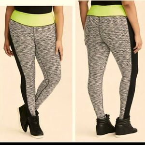 Torrid Activewear in space dye with wide banding top for control